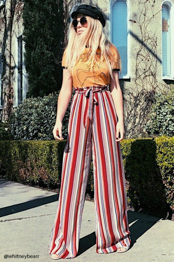 Cute High Waist Palazzo Dress For Girls Stunning retro style...: Palazzo pants,  Spring Outfits,  Palazzo Outfit Ideas,  Palazzo Pants Outfit,  Trendy Palazzo Dresses,  Palazzo For Ladies  