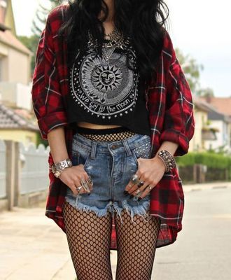 Fashionable High Waisted Fishnet Ripped Jeans For School: Fishnet Leggings Outfit,  Fishnet Stocking,  Fishnet Tights  