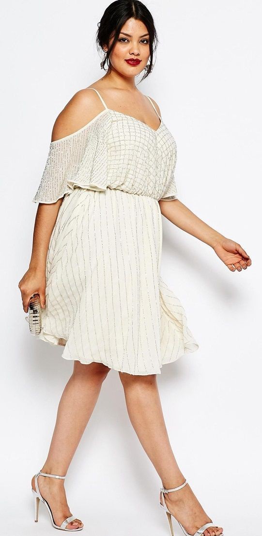 Plus size cold shoulder skater dress: Cocktail Dresses,  Plus size outfit,  Plus-Size Model,  Clothing Ideas,  Maxi dress,  Clubbing outfits,  Formal wear  