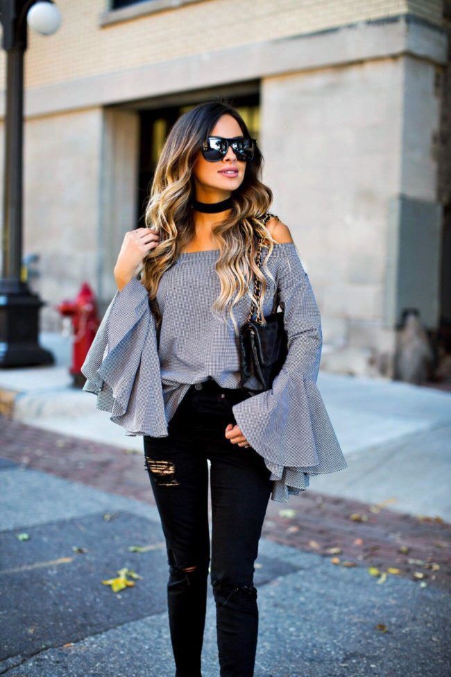 Bell sleeve top outfit: Crop top,  Bell sleeve,  Bell Sleeve Tops Outfit  