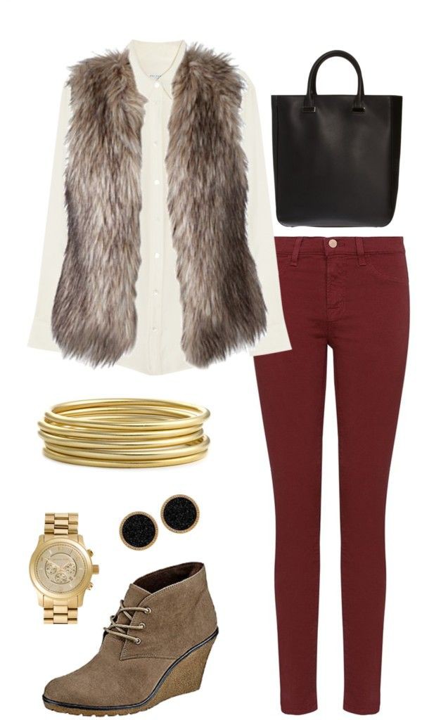 Wonderful Wine Colored Pants Casual Outfits For Women: 