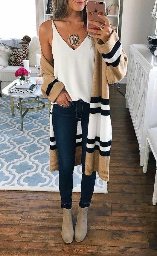 Simple fall school outfits, Casual wear | Outfits With Kimono | Casual ...