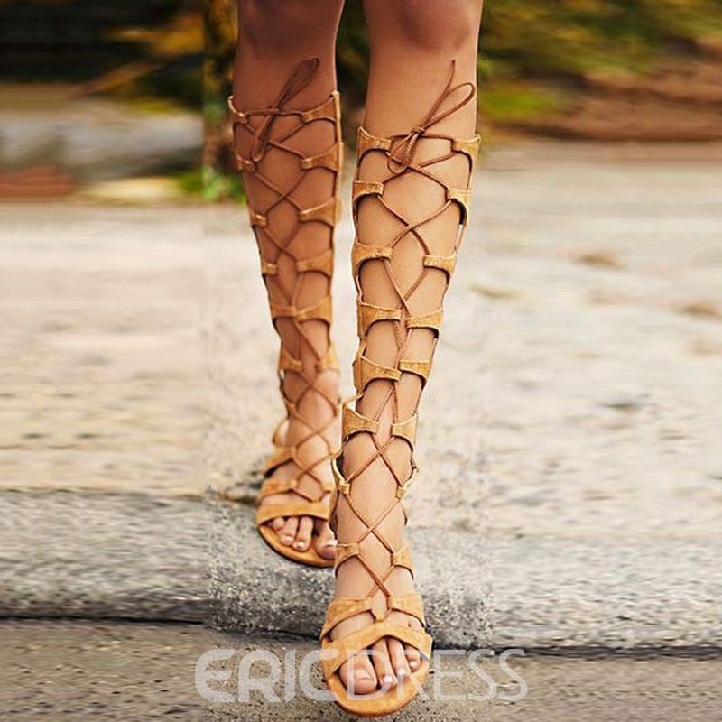 Discover 159+ black knee high gladiator sandals - vietkidsiq.edu.vn