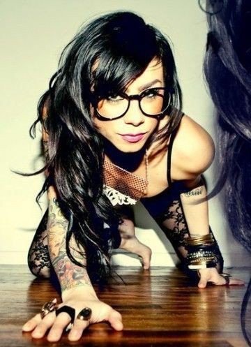Tattooed women with glasses, Whitney Mixter: Nerdy Glasses  