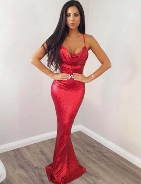 Helpful ideas for fashion model, Evening gown: party outfits,  Cocktail Dresses,  Evening gown,  Spaghetti strap,  Tight Dresses,  Red Gown  