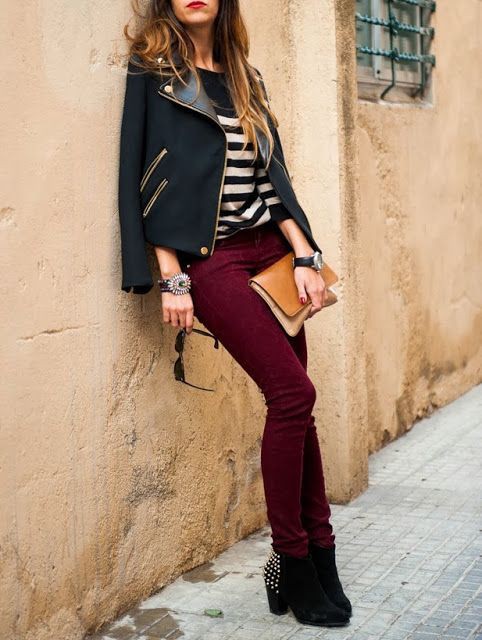 Beautiful Burgundy Pants Attire For teen: Casual Outfits,  Classy Burgundy Pants Outfit,  Maroon Pants,  Burgundy Pants  