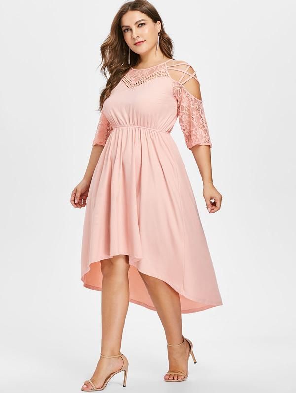 Lace Open Shoulder Plus Size Dress Wonderful Cocktail Outfit For Plus ...