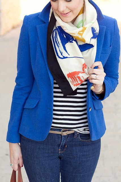 Blue Blazer Outfit Women, Casual wear, Royal blue: Royal blue,  Blazer Outfit,  Casual Outfits  