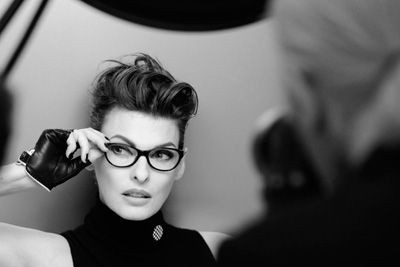 You must see these great chanel glasses campaign, Cat eye glasses: Karl Lagerfeld,  Linda Evangelista,  Nerdy Glasses,  CHANEL Glasses  