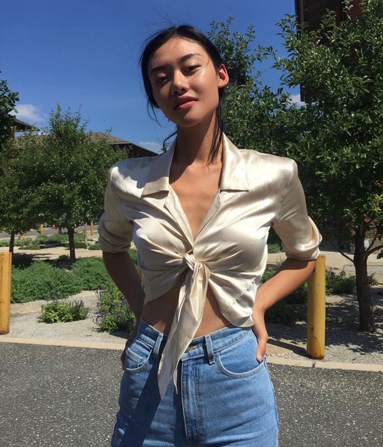 Crop Top Tied Shirt Outfit: Top Outfits  