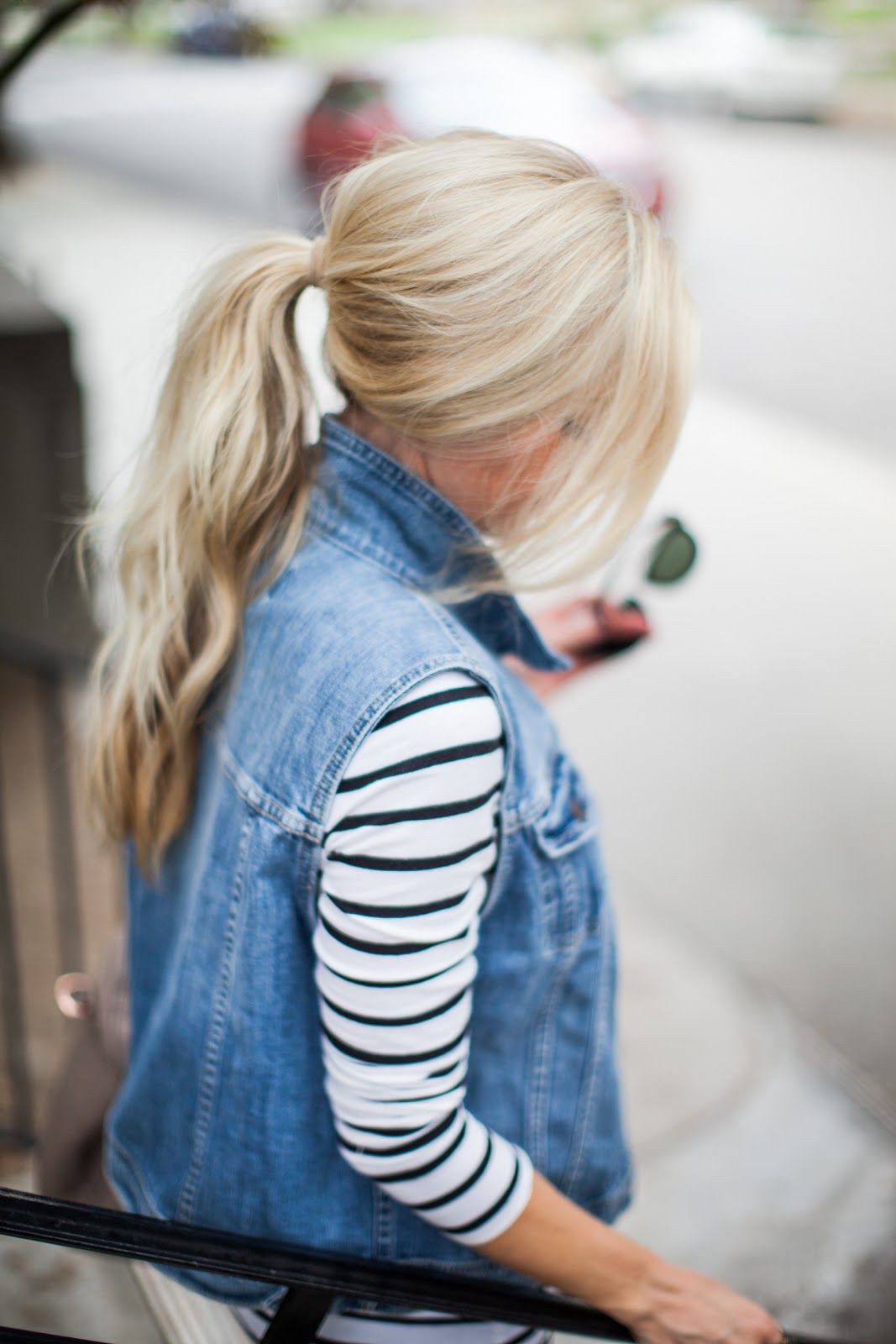 Denim Vest Outfit Ideas, Artificial hair integrations, Ponytail Extensions: Denim Outfits,  Hairstyle Ideas  