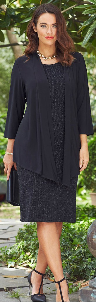 Black palazzo set with jacket (3 pcs set) - ALOFI - Women Designer Dresses