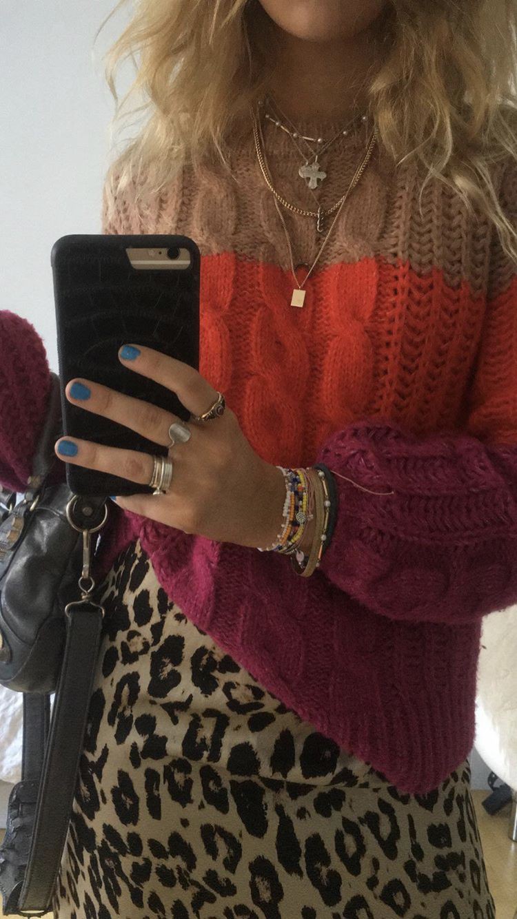 I really like this sweater and leopard print skirt combination but would loose s... | Date Outfits Ideas: sweater,  Outfit Ideas,  skirts,  Casual Outfits,  First Date,  Leopard  