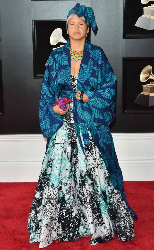 LI SAUMET at the 2018 Grammys, Red Carpet Looks: Celebrity Fashion,  Celebrity Outfits,  celebrity pictures,  Award Functions,  Grammys  