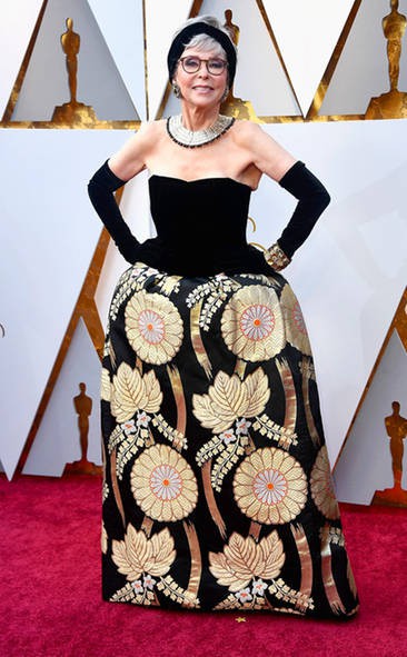 RITA MORENO at the 2018 Oscars, Red Carpet Outfit: Outfit Ideas,  Hollywood Award Function,  Red Carpet Dresses,  Red Carpet Photos,  Oscars  