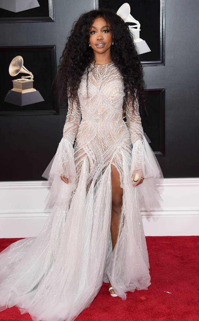 SZA at the 2018 Grammys, Red Carpet Hollywood Celebrities Best Red