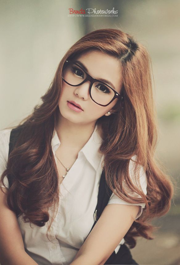 Trendy Nerdy Glasses For Girls: Brown hair,  Nerdy Glasses  