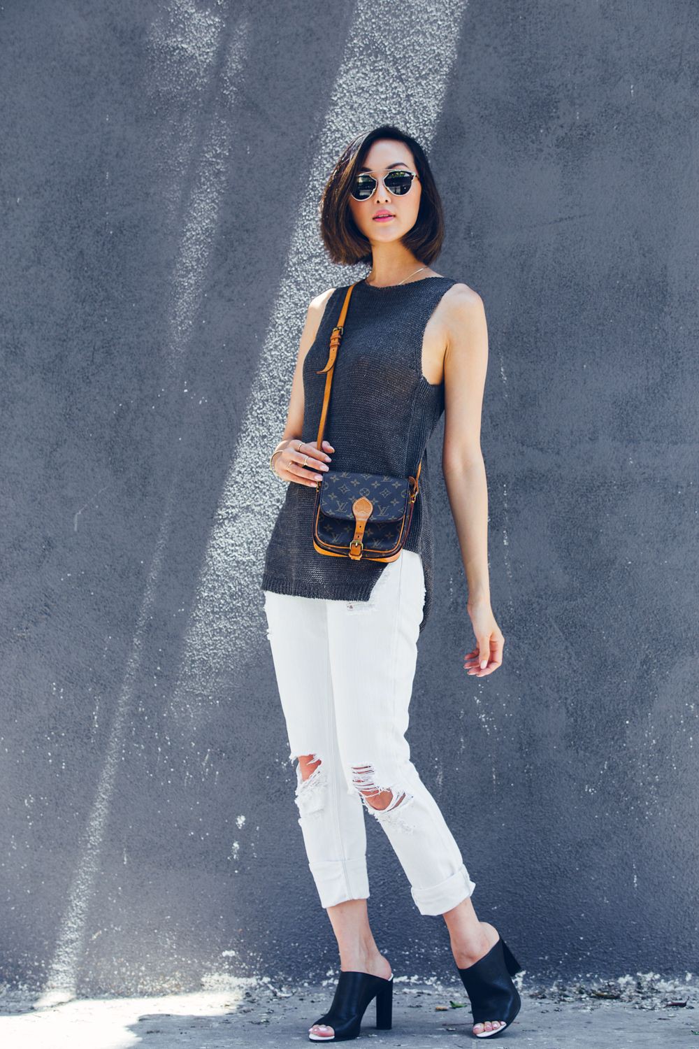 Summer Outfits With White Jeans For School: Hairstyle Ideas,  Chriselle Lim,  White Denim Outfits  