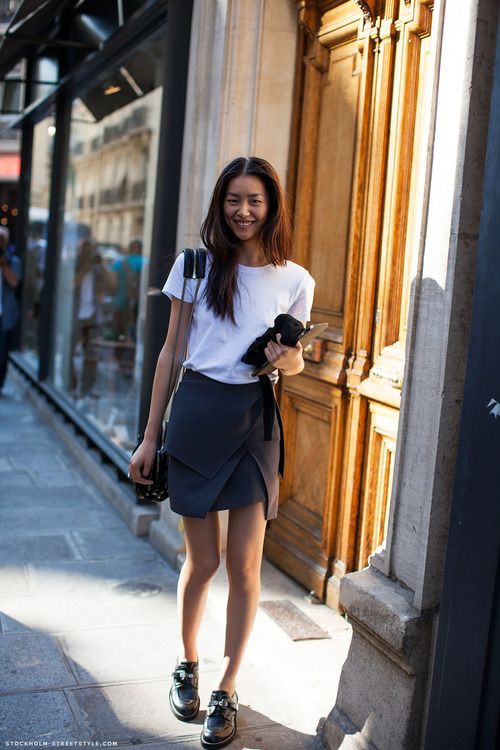Model off duty liu wen: Skirt Outfits,  Fashion week,  Street Style  