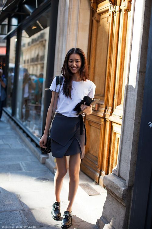 Model off duty liu wen: Skirt Outfits,  Fashion week,  Street Style,  Liu Wen  