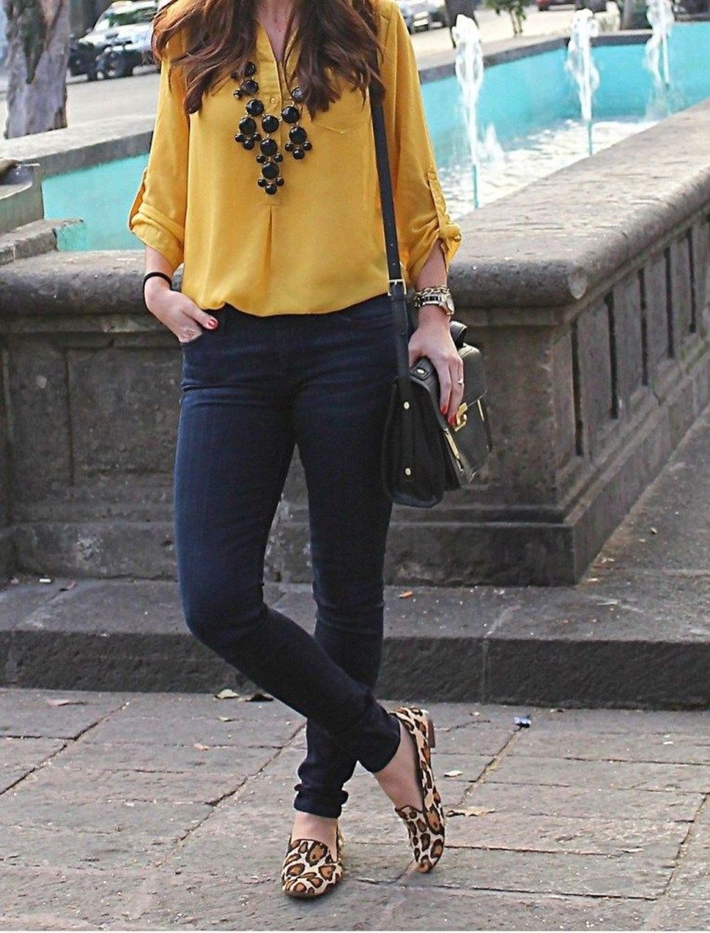 Mustard top black jeans, Casual wear: Pencil skirt,  Trendy Outfits,  Capri pants,  Casual Outfits  