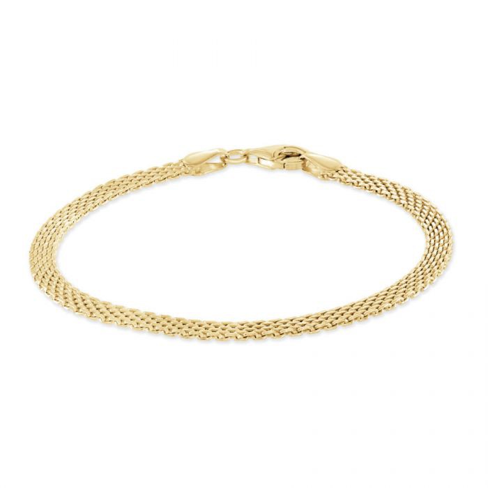 Yellow Gold Plated Sterling Silver 3.9mm Mesh Bracelet £34.00: Sterling Silver Bracelet,  bracelet  