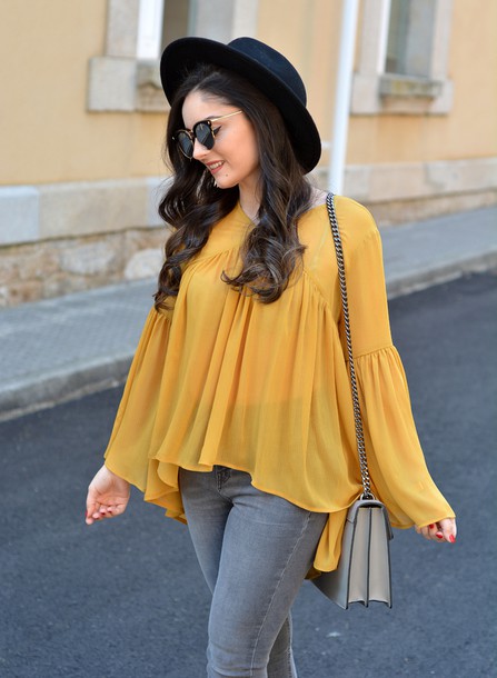 Classy Mustard Yellow Top And Jeans: yellow outfit,  yellow top,  Jeans Outfit  