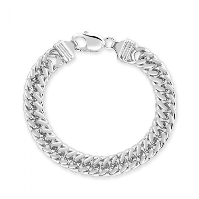 Sterling Silver 10.6mm Double Curb Bracelet Diamond Cut £132.00: bracelet,  Curb Bracelet  