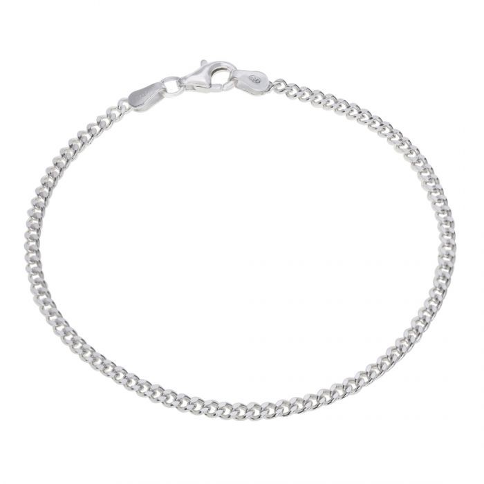 Sterling Silver 2.4mm Diamond Cut Curb Link Bracelet £9.00: bracelet  