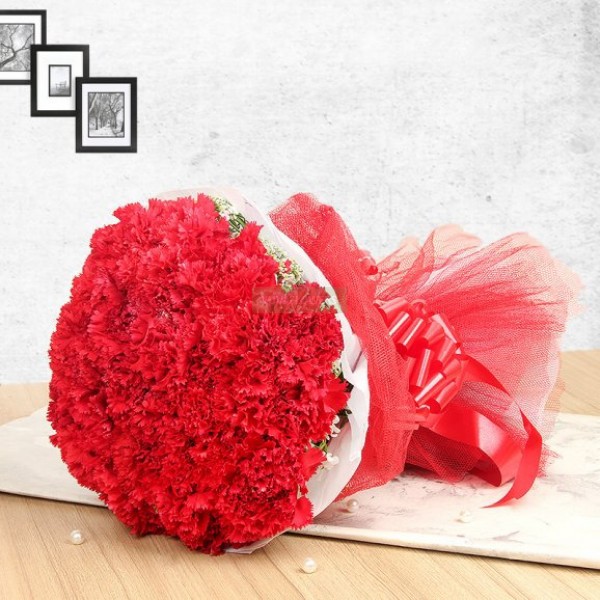 Red Carnations Bunch