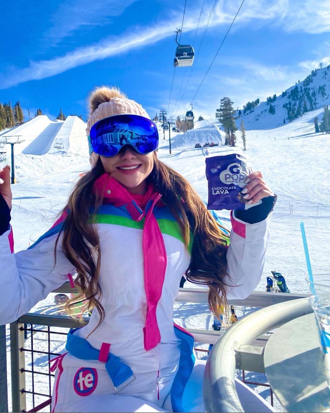 Caitlin Rice, mountain range, ski equipment, winter sport: Purple And Pink Outfit  