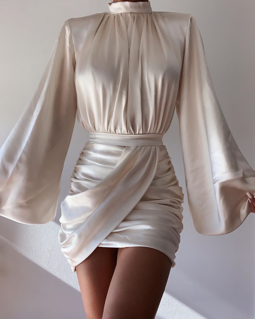 white outfit ideas with silk cocktail dress, fashion ideas