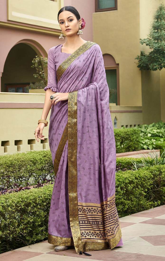 Casual Wear Pink Colour Chanderi Silk Saree with Blouse: Lifestyle,  Saree,  Chanderi Sarees,  Womens clothing,  Hot Girls In Saree  