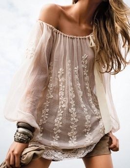 Outfit style twin set simona, fashion model, boho chic: summer outfits,  fashion model,  Beige And White Outfit,  Boho Chic  