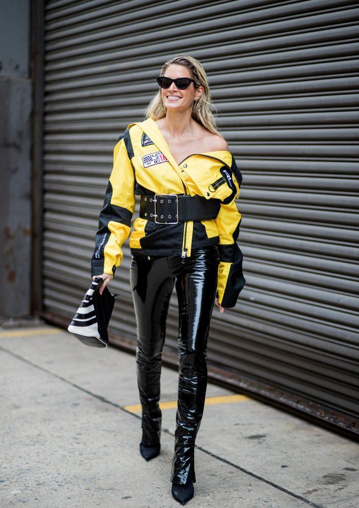 Wear patent leather pants, patent leather, street fashion, crop top ...