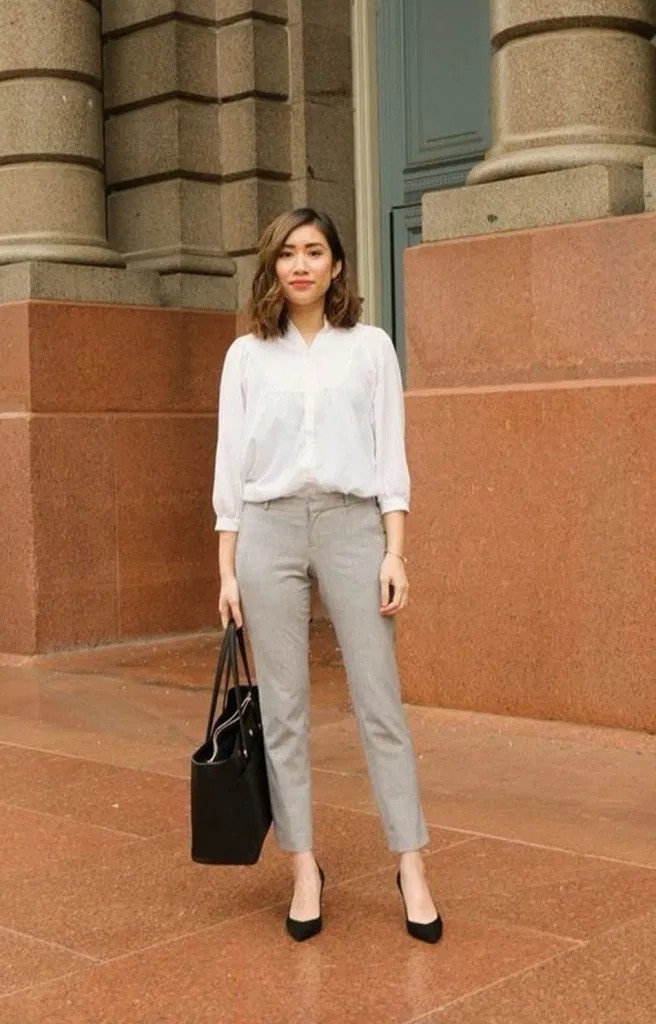 Casual office outfit women, business casual, street fashion, informal