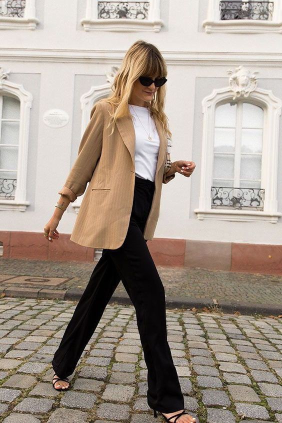 Blazer: Casual Outfits,  Black And White Outfit  