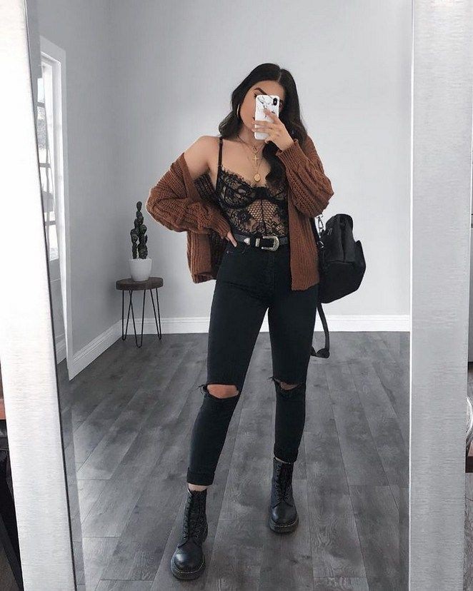 Cute edgy winter outfits, winter clothing, leather jacket, grunge fashion, casual  wear | Outfit Ideas For Date | Date Outfits, Grunge fashion, Leather jacket