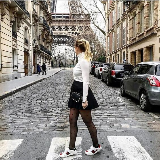 White style outfit with: Hot Girls,  Teen outfits,  White Outfit,  Eiffel Tower,  Street Style,  Black And White  
