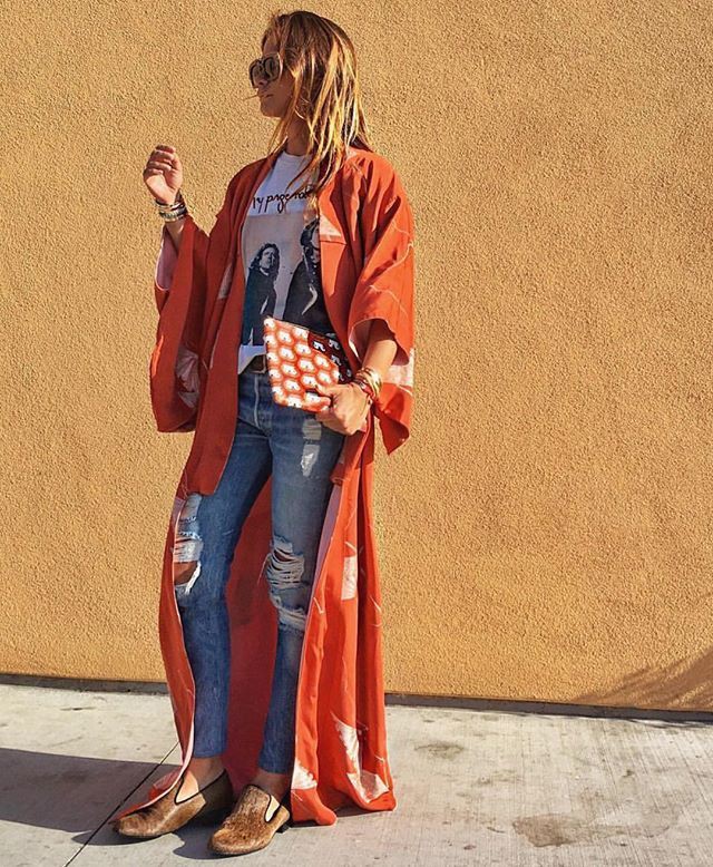 Clarissa Archer jeans instagram dress, fashion outfits, street fashion: Kimono Outfit Ideas,  Jeans Outfit  