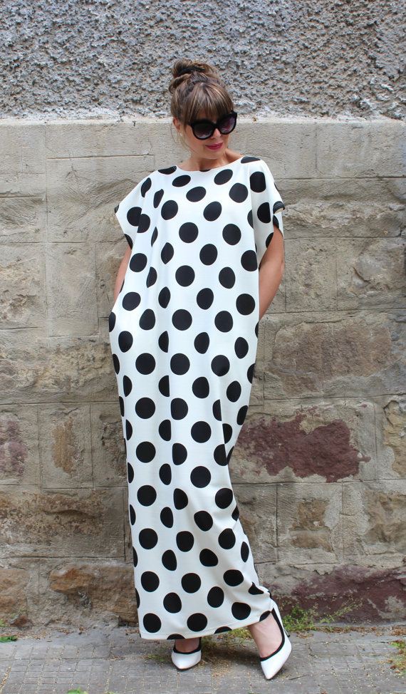 Black and white outfit ideas with maxi dress, polka dot: summer outfits,  Stock photography,  Polka dot,  Getty Images,  Maxi dress,  Black And White Outfit,  Black And White  