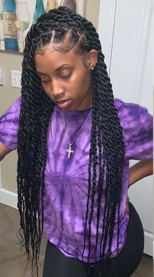 Purple classy outfit with braid: Long hair,  Hair Color Ideas,  Jheri Curl,  Crochet braids,  Box braids,  Braided Hairstyles,  Black hair,  Purple Outfit  