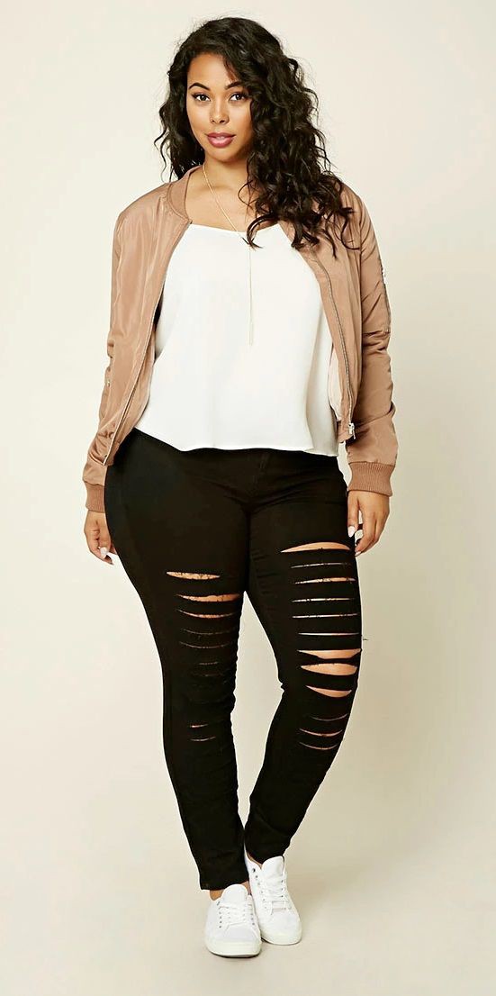 Outfits for plus size girls: Plus size outfit,  Black And White Outfit  