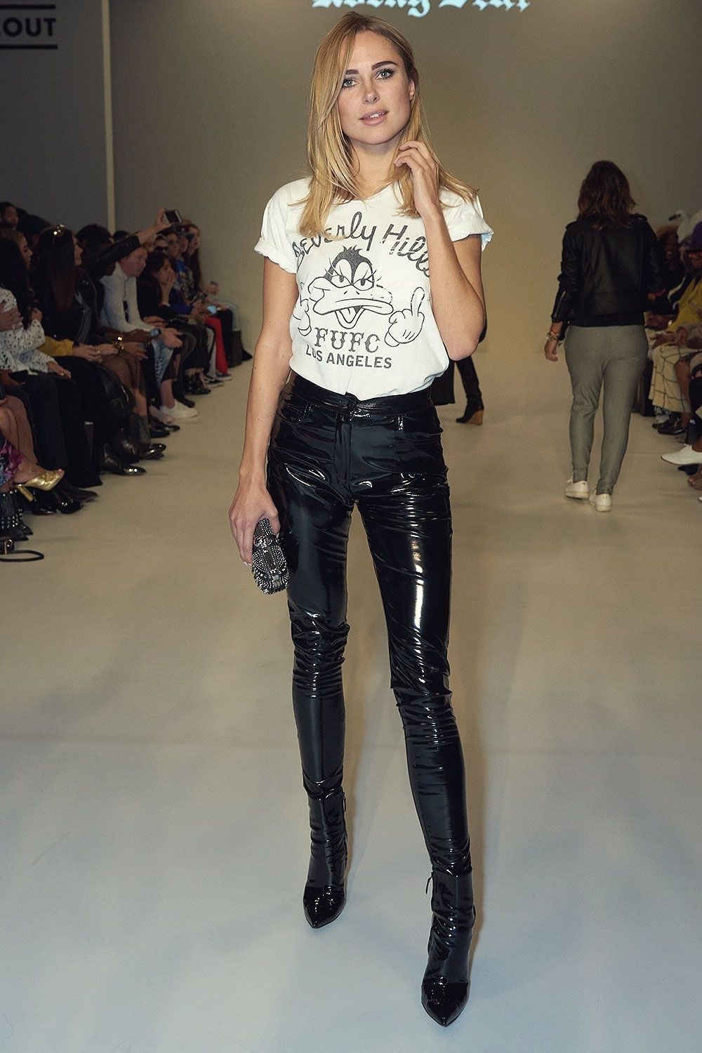 Kimberley garner leather pants london fashion week, made in chelsea: Fashion photography,  Fashion show,  fashion model,  Kimberley Garner,  London Fashion Week,  Leather Pant Outfits  