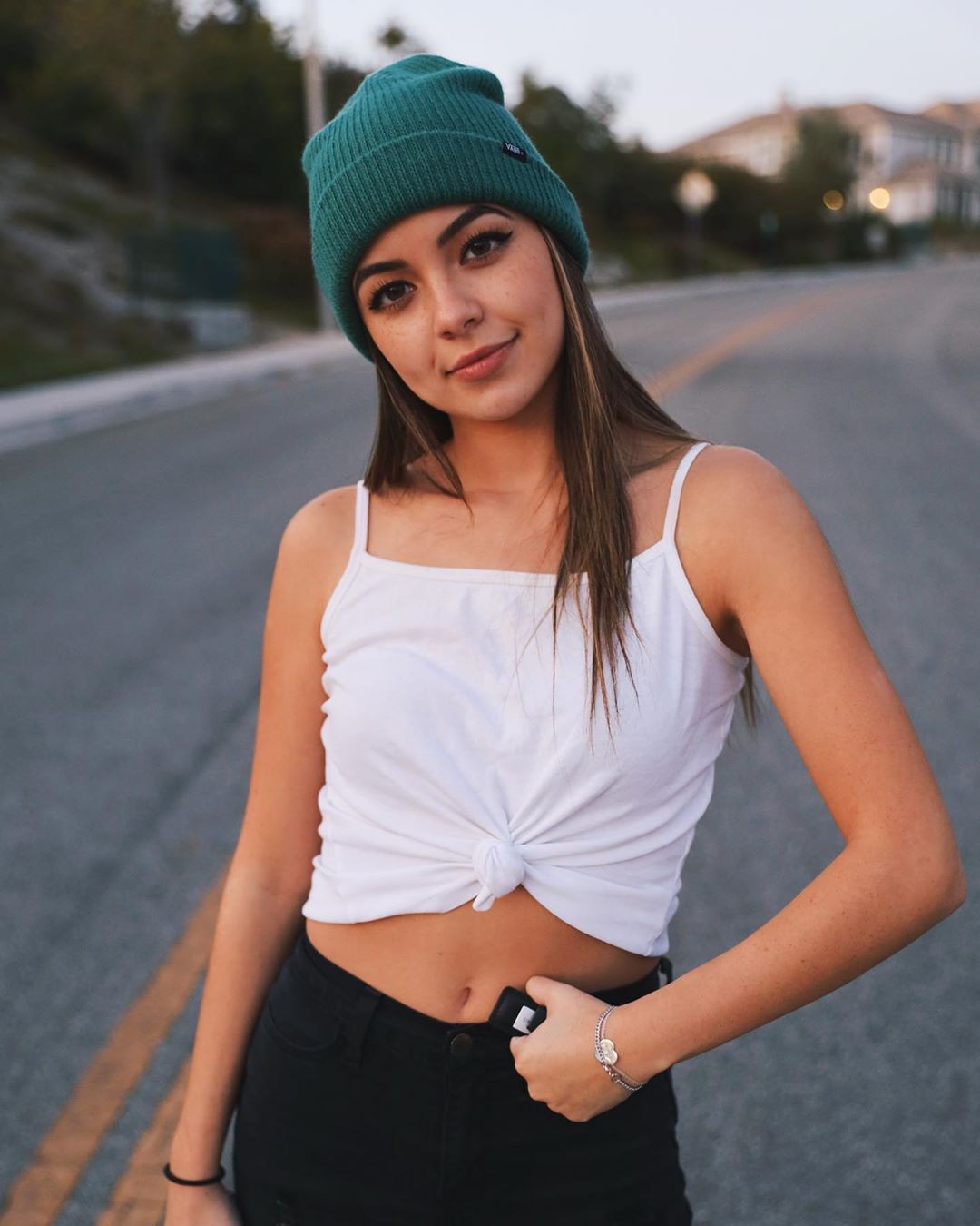 white colour outfit ideas 2020 with beanie, Glossy Lips, knit cap, cap: Knit cap,  White Beanie,  TikTok Star Vanessa Merrell,  BEANIE  