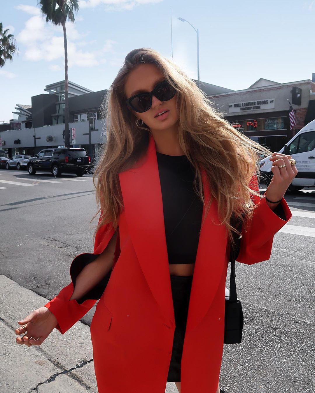 Romee Strijd blazer colour outfit, you must try, model photography, blond hairs: Instagram girls  