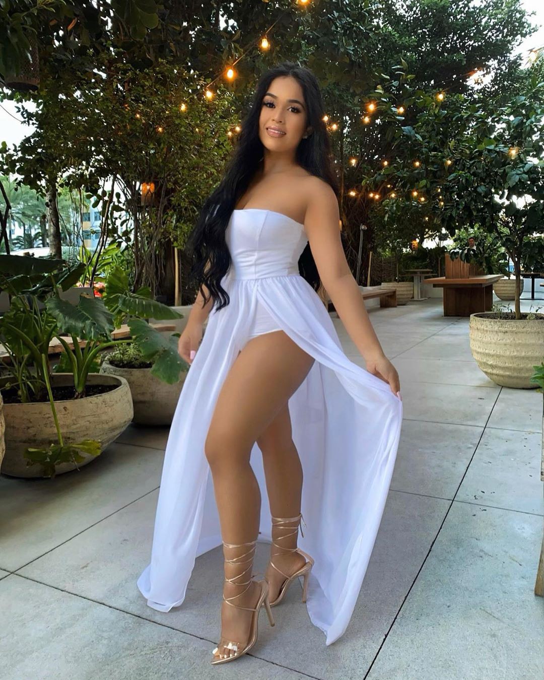 white colour combination with dress, instagram photoshoot, fine legs: White Dress  