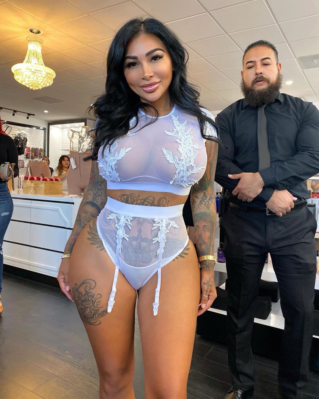 Brittanya Razavi lingerie dress for girls, female thighs, legs photo