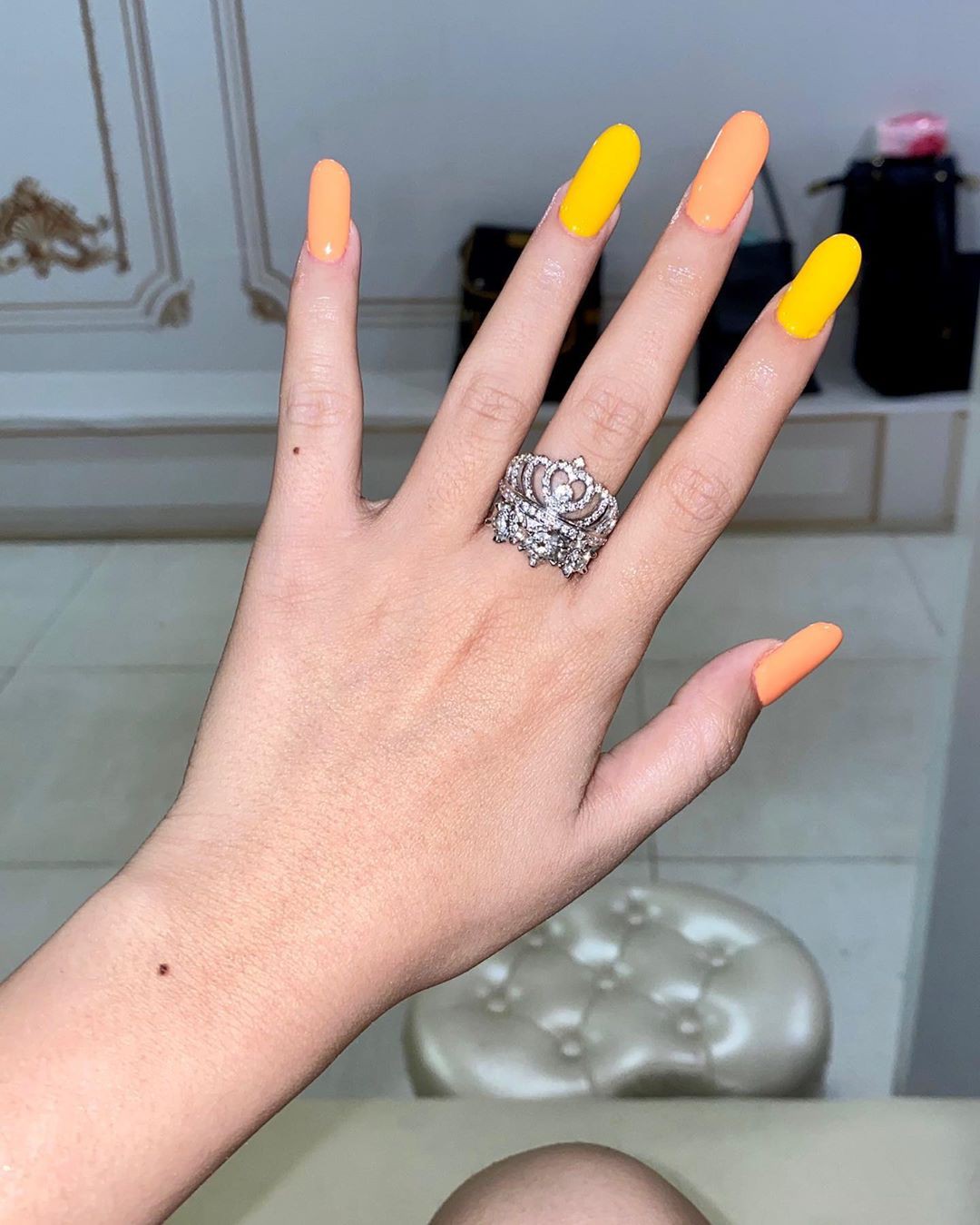 yellow colour ideas with fashion accessory, Nail Art, jewellery, ring: Fashion accessory,  nail care,  Instagram girls  