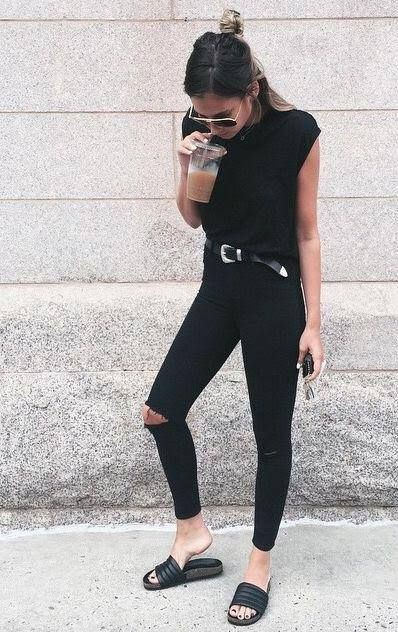 Lookbook fashion black outfit ideas little black dress, street fashion: Black Outfit,  T-Shirt Outfit,  Street Style,  Little Black Dress  